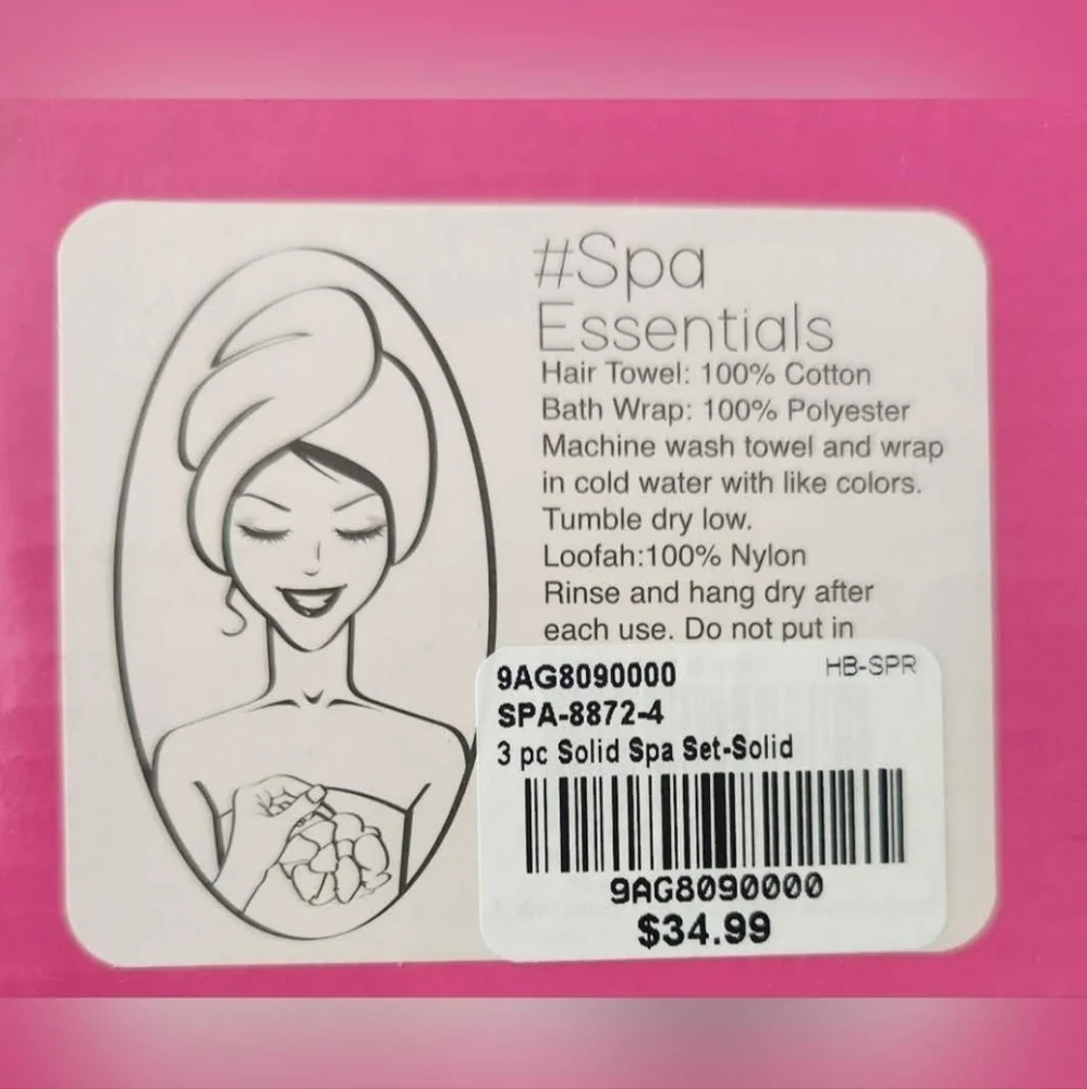 Spa Essentials Towel Wrap Set. NIB